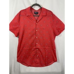 Trunks Surf & Swim Co. Men’s Short Sleeve Button Down Coral Shark Print Size L